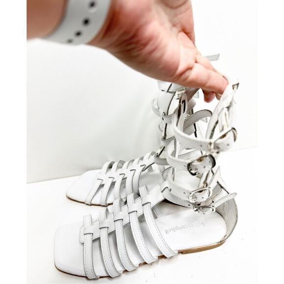 Jeffrey Campbell Shoes Womens‎ Size 6 White Leather Gladiator Sandals - Picture 4 of 9